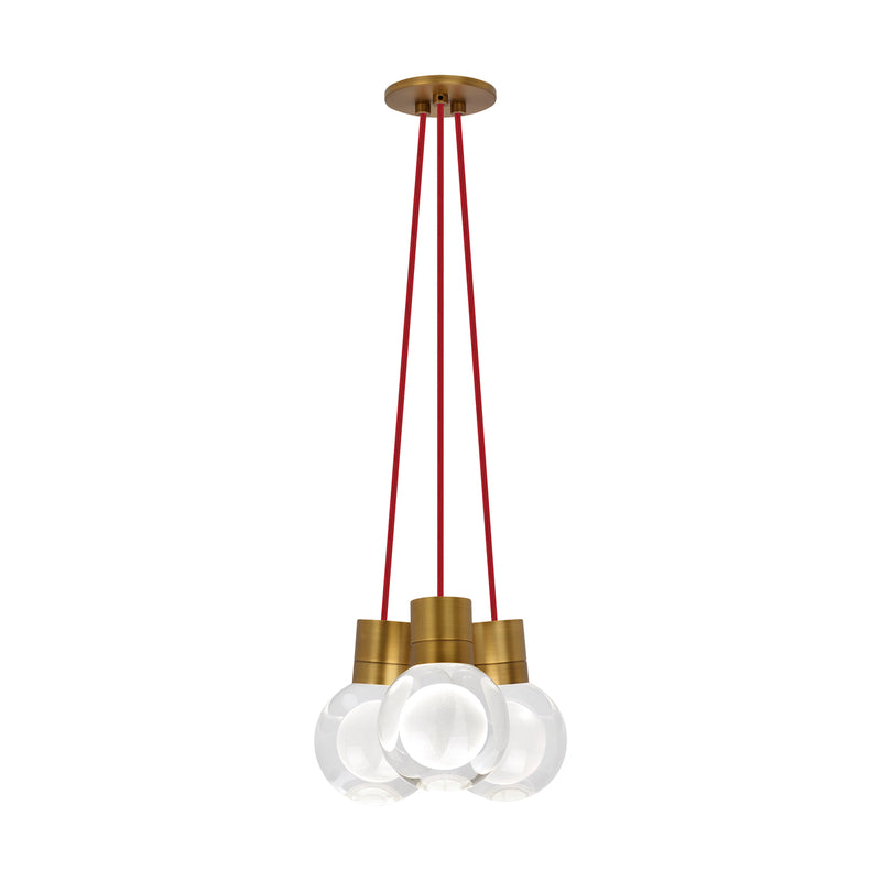 Mina 3-Light Pendant in Aged Brass