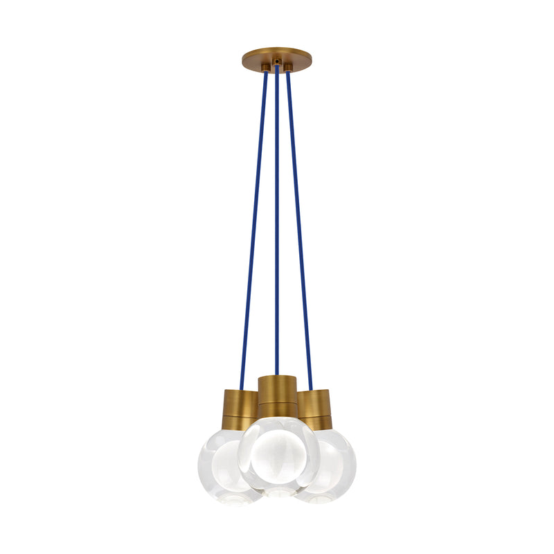Mina 3-Light Pendant in Aged Brass