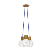 Mina 3-Light Pendant in Aged Brass