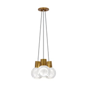 Mina 3-Light Pendant in Aged Brass