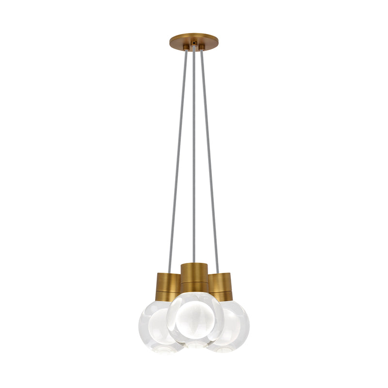 Mina 3-Light Pendant in Aged Brass