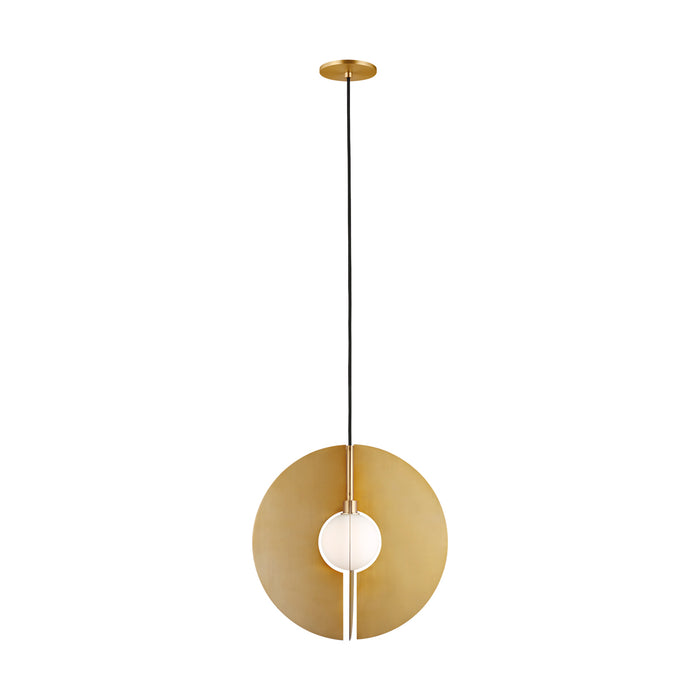 Orbel Round Pendant in Aged Brass