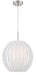 Deion Pendant in Polished Steel White Shade, E27 Type A 60W