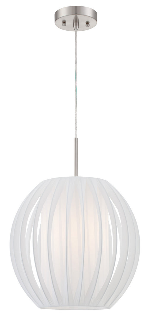 Deion Pendant in Polished Steel White Shade, E27 Type A 60W