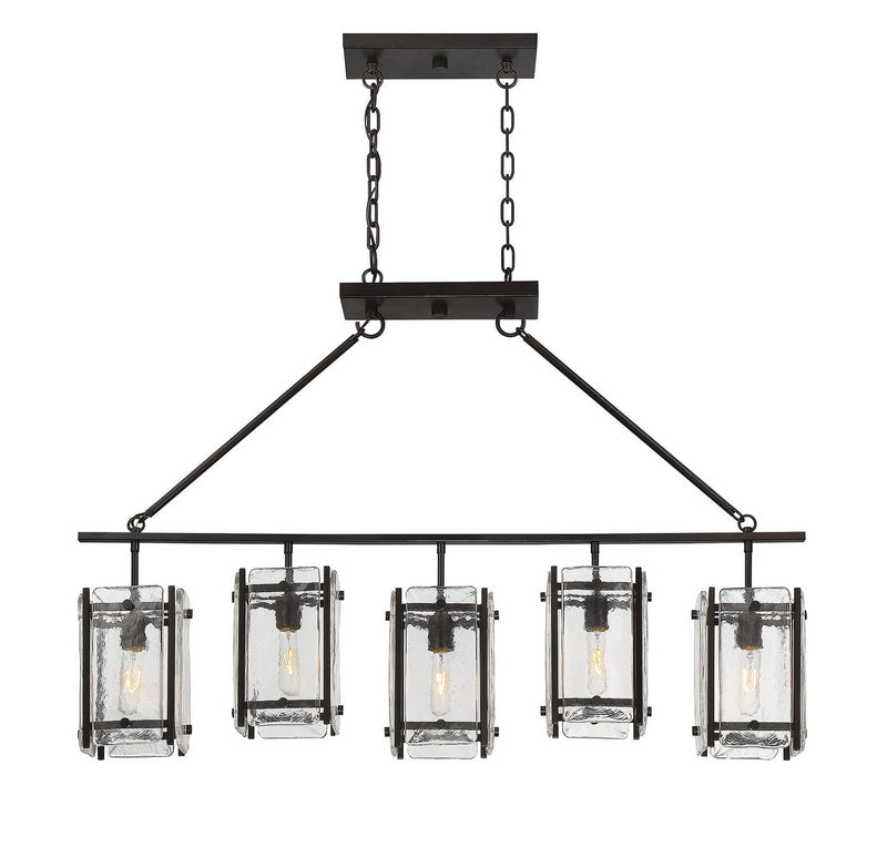 Glenwood 5-Light Linear Chandelier in English Bronze