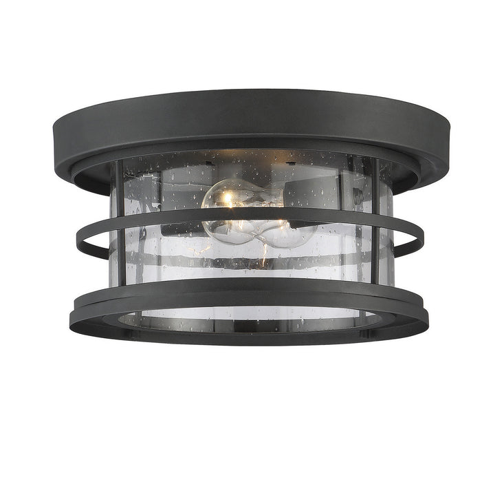 Barrett 2-Light Outdoor Flush Mount in Black