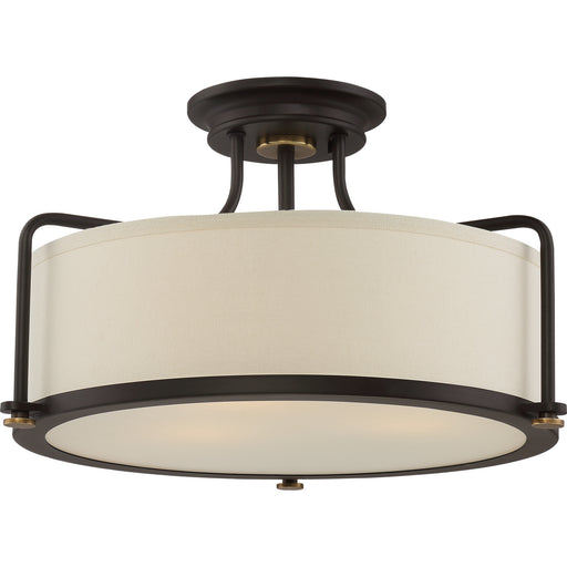 Calvary 3-Light Semi-Flush Mount in Western Bronze
