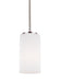 Alturas One Light Mini-Pendant in Brushed Nickel with Etched / White Inside�Glass