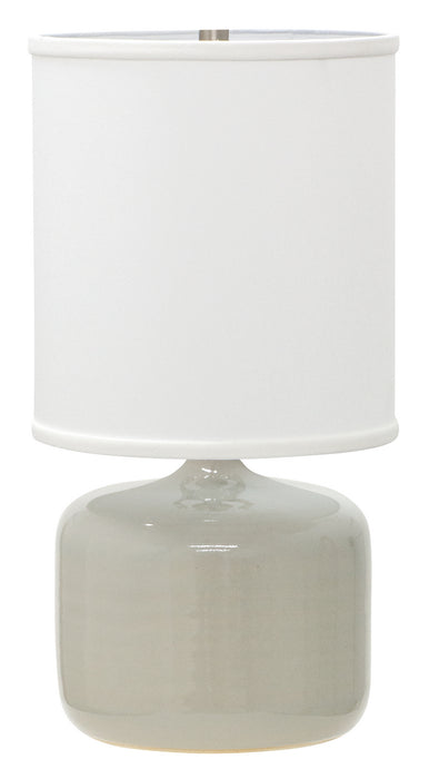 Scatchard 19.5 Inch Table Lamp in Gray Gloss with Linen Hardback