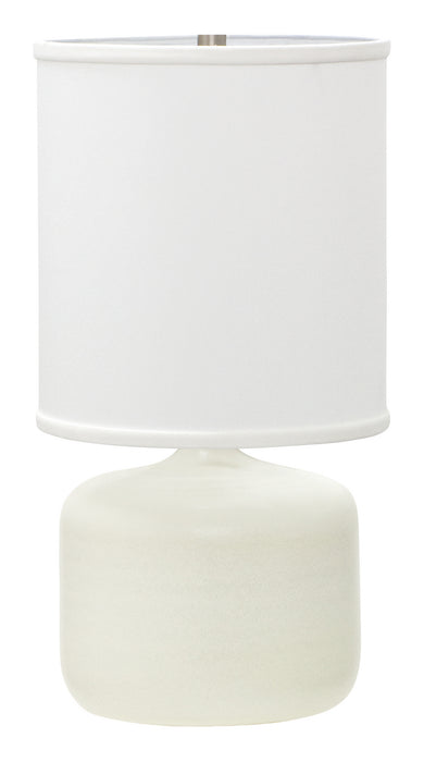 Scatchard 19.5 Inch Table Lamp in White Matte with Linen Hardback