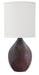 Scatchard 30 Inch Stoneware Table Lamp in Decorated Red with White Linen Hardback