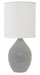 Scatchard 30 Inch Stoneware Table Lamp in Gray Gloss with White Linen Hardback
