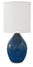 Scatchard 30 Inch Stoneware Table Lamp in Midnight Blue with White Linen Hardback