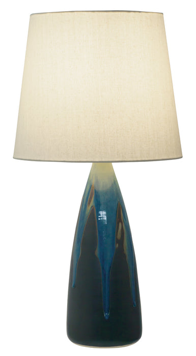 Scatchard 25.5 Inch Stoneware Table Lamp In Kaleidoscope with Off-White Linen Hardback
