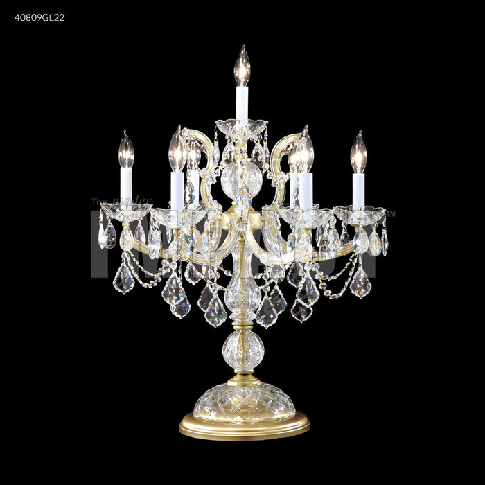 Maria Theresa 7-Light Table Lamp in Gold Lustre with Imperial Crystal - Lamps Expo
