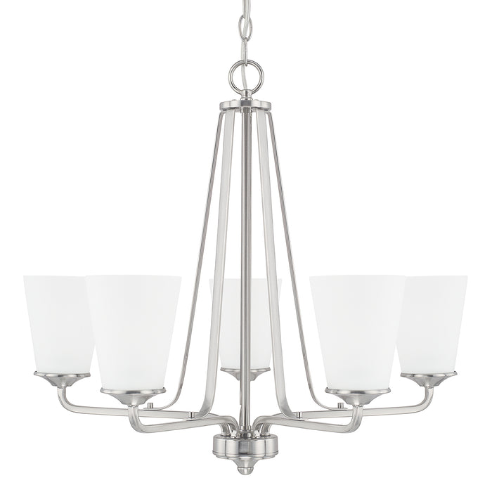 Braylon Five Light Chandelier in Brushed Nickel
