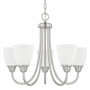 Trenton Five Light Chandelier in Brushed Nickel
