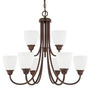 Trenton Nine Light Chandelier in Bronze