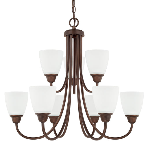 Trenton Nine Light Chandelier in Bronze