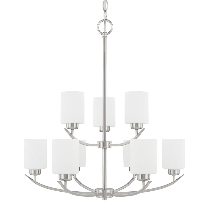 Dixon Nine Light Chandelier in Brushed Nickel