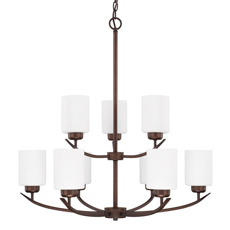 Dixon Nine Light Chandelier in Bronze
