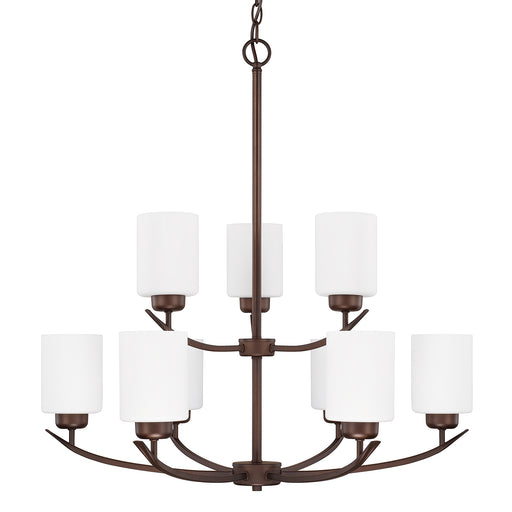 Dixon Nine Light Chandelier in Bronze