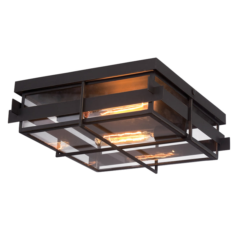 Muller 2-Light Flush Mount in Bronze