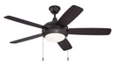 Helios 1-Light Ceiling Fan in Oiled Bronze Gilded with White Frost