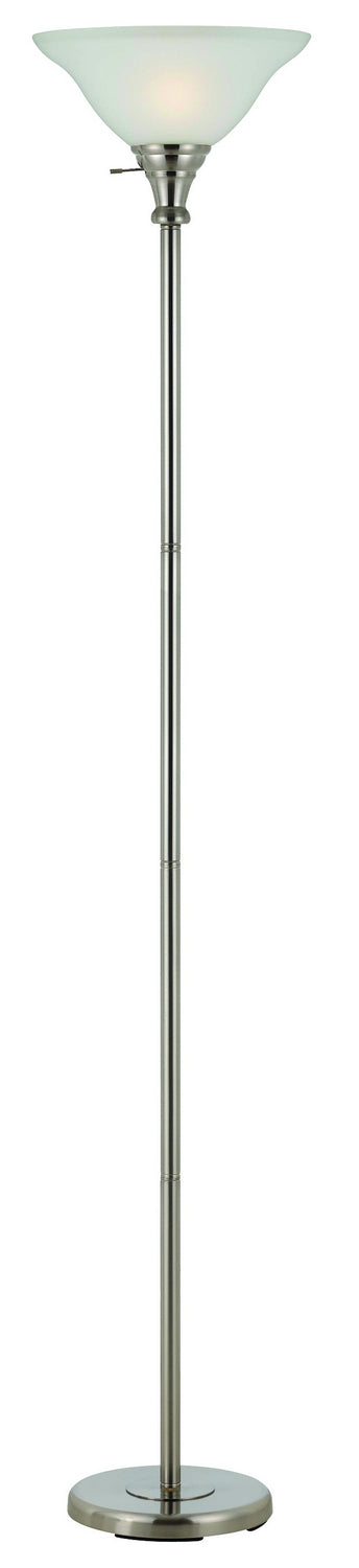 Torchiere One Light Torchiere In Brushed Steel