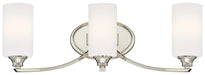 Tilbury 3-Light Bath Vanity in Polished Nickel & Etched Opal Glass
