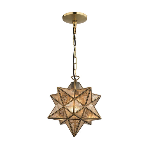 Moravian Star 1-Light Mini Pendant in Antique Mercury - Lamps Expo