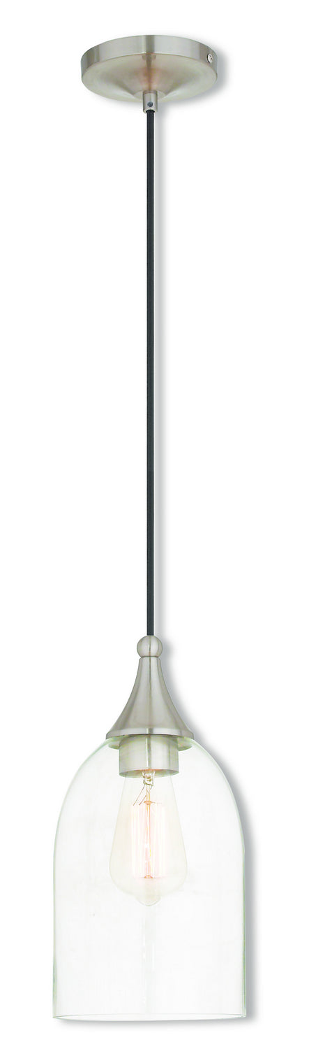 Art Glass Mini Pendants 1 Light Mini Pendant in Brushed Nickel