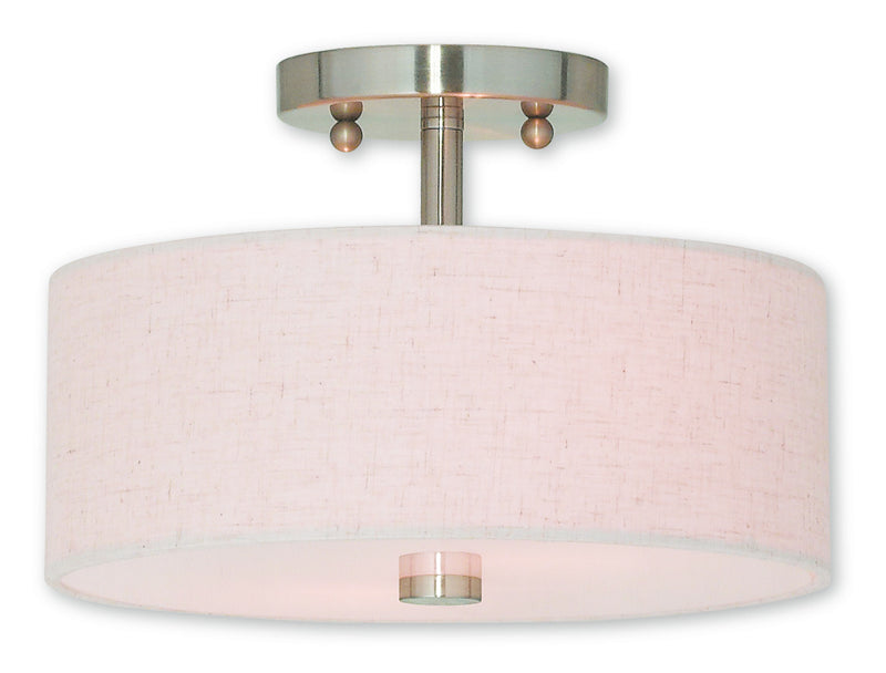 Meridian 2 Light Ceiling Mount in Brushed Nickel