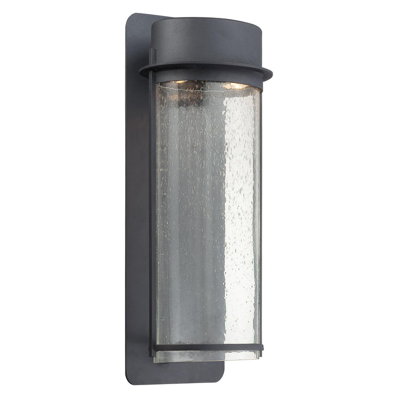 Artisan Lane 1-Light Outdoor Wall Mount in Coal & Clear Seeded Glass - Lamps Expo