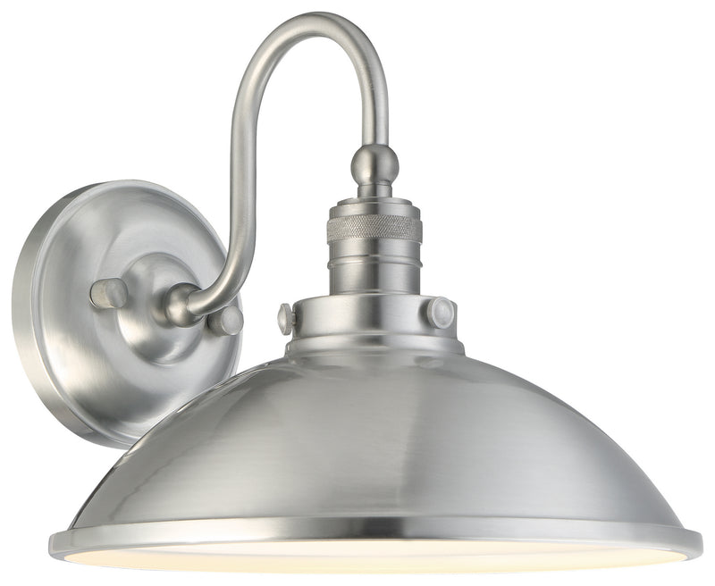 Baytree Lane 1-Light Outdoor Wall Mount in Brushed Stainless Steel & Etched Opal Glass - Lamps Expo