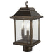 Mariner's Pointe Post Mount in Oil Rubbed Bronze with Gold Highlights & Clear Glass - Lamps Expo