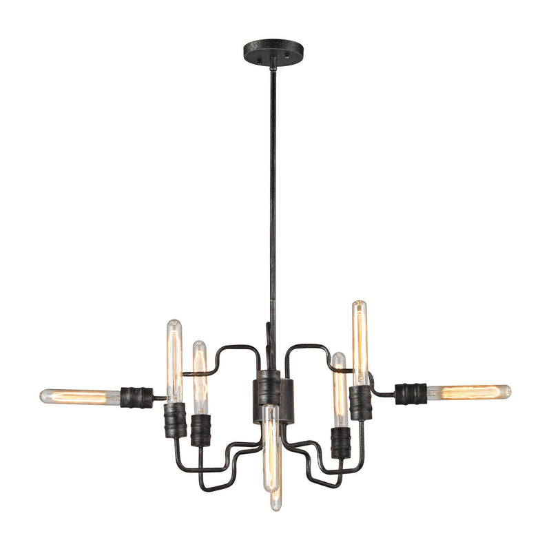 Transit 8-Light Chandelier in Silvered Graphite - Lamps Expo