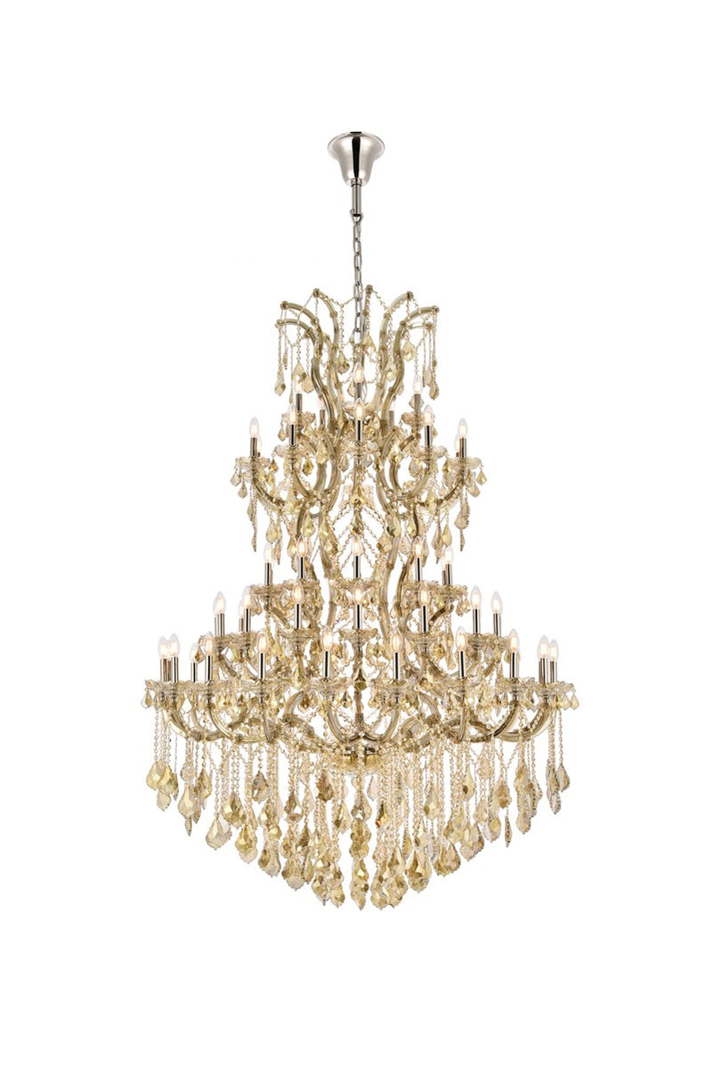 Maria Theresa 61-Light Chandelier in Golden Teak with Golden Teak (Smoky) Royal Cut Crystal