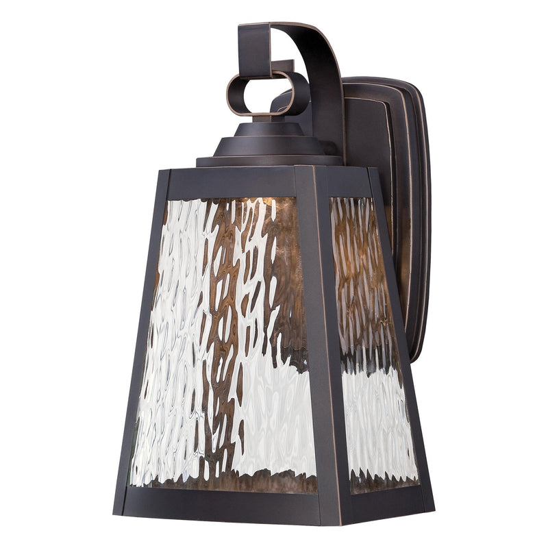 Talera 1-Light Outdoor LED Wall Mount in Oil Rubbed Bronze with Gold Highlights & Clear Water Glass - Lamps Expo