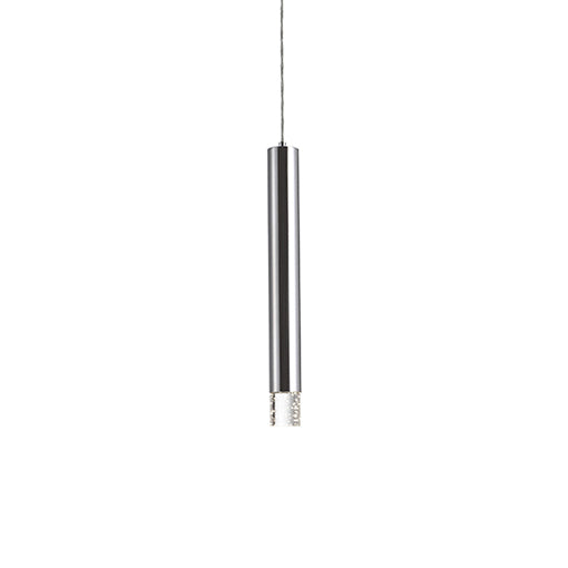 Pendula Down Pendant in Chrome with Encased with Bubble Crystal