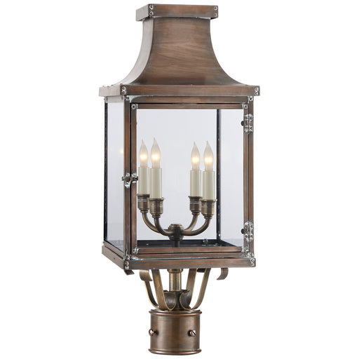 Bedford Four Light Post Lantern in Natural Copper