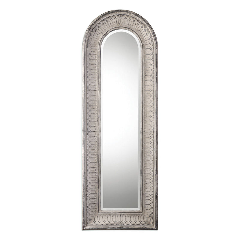 Uttermost's Argenton Aged Gray Arch Mirror Designed by Grace Feyock