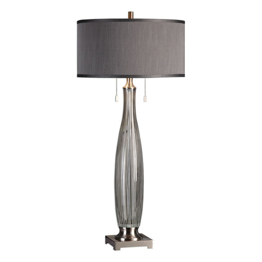 Uttermost's Coloma Gray Glass Table Lamp Designed by Jim Parsons