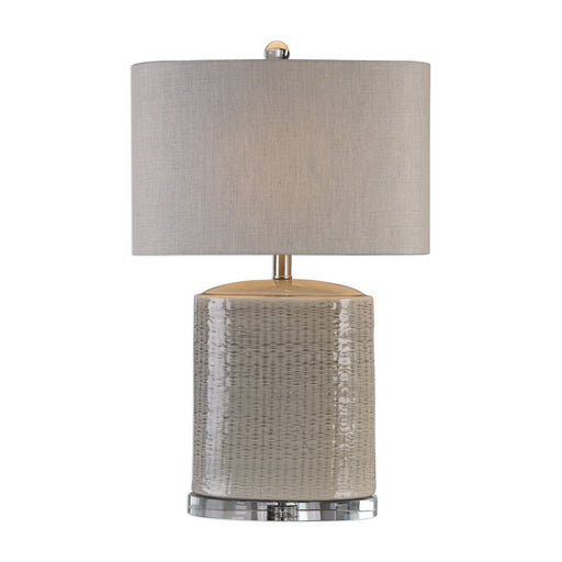 Uttermost's Modica Taupe Ceramic Lamp Designed by Jim Parsons