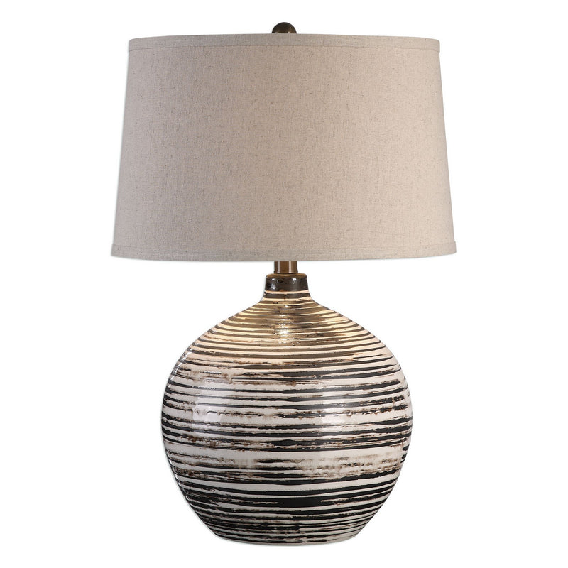 Uttermost's Bloxom Mocha Ivory Lamp Designed by Jim Parsons