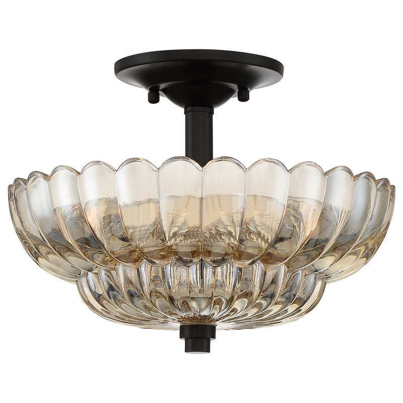 Whitecap 3-Light Semi-Flush Mount in Mottled Cocoa
