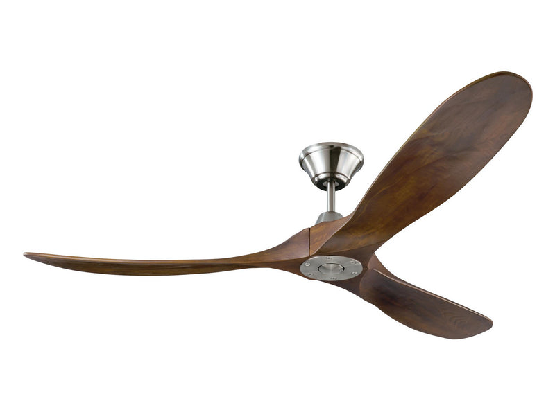 Maverick Ceiling Fan in Brushed Steel with Dark Walnut Blade