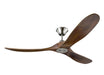 Maverick Ceiling Fan in Brushed Steel with Dark Walnut Blade