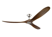 Maverick Max Ceiling Fan in Brushed Steel with Dark Walnut Blade