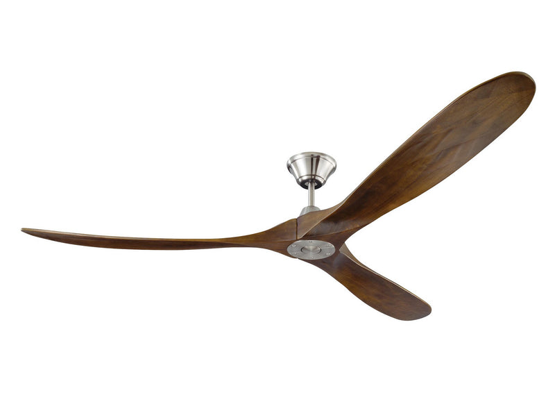 Maverick Max Ceiling Fan in Brushed Steel with Dark Walnut Blade